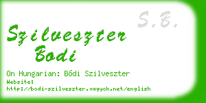 szilveszter bodi business card